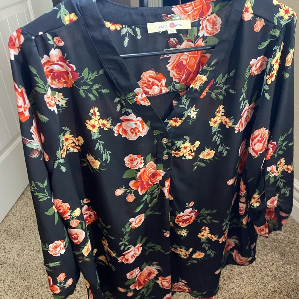 Flower sheer blouse